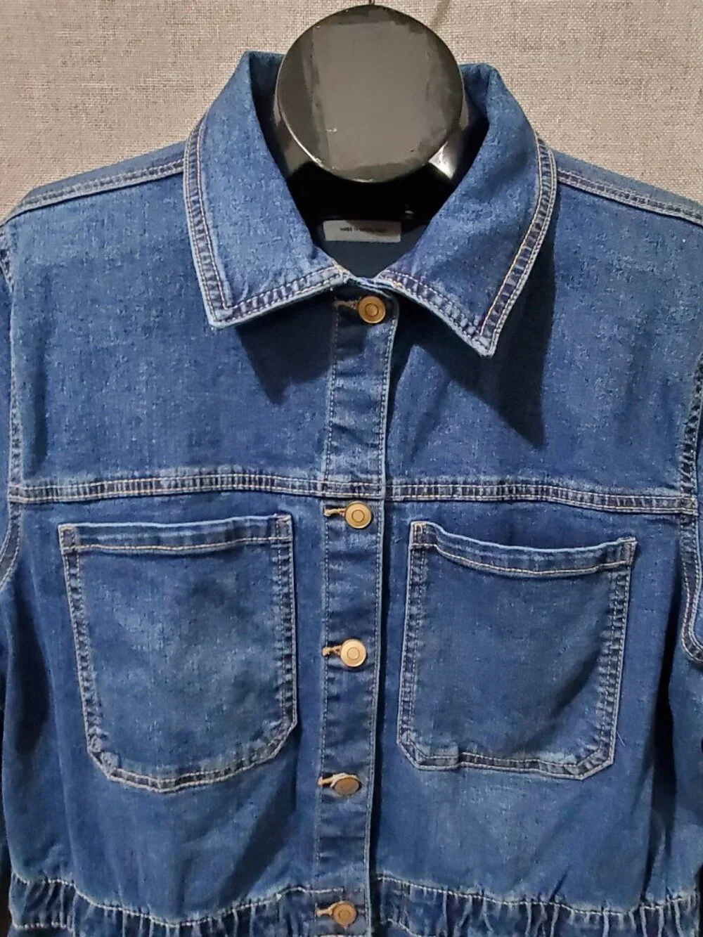 Celebrity Pink Juniors Denim Jumpsuit XXXL Blue Button Front Elastic Waist New - Picture 2 of 14